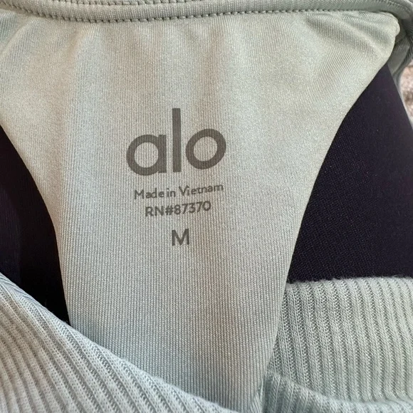 Alo Yoga Blue Knit Ribbed Knot Bra - Picture 4 of 5